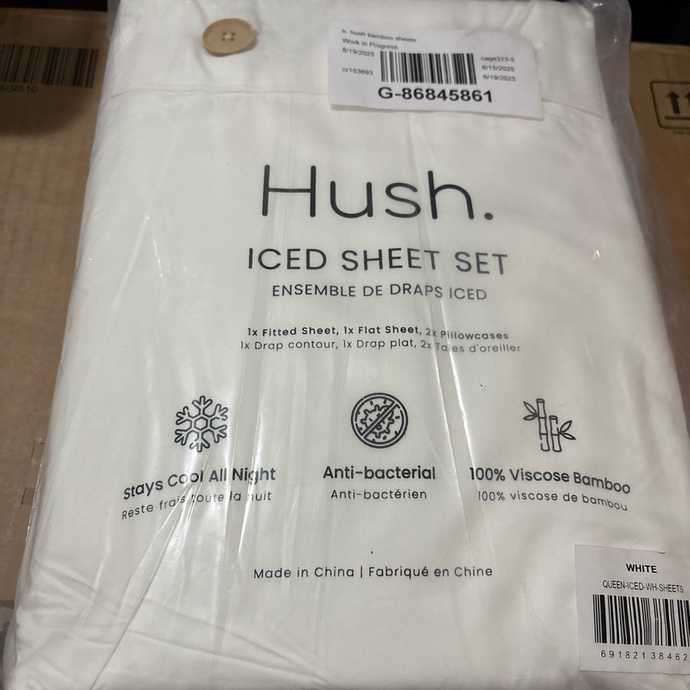Hush Iced Bamboo Sheet Set in White